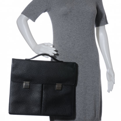 Louis Vuitton Taiga Serviette Khazan 1 Soufflet Briefcase Black 2 of 7