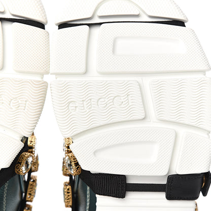 Gucci X SEGA Metallic Calfskin Removable Crystals Womens Flashtrek Sneakers 38 Lago Loess Silver 6 of 9
