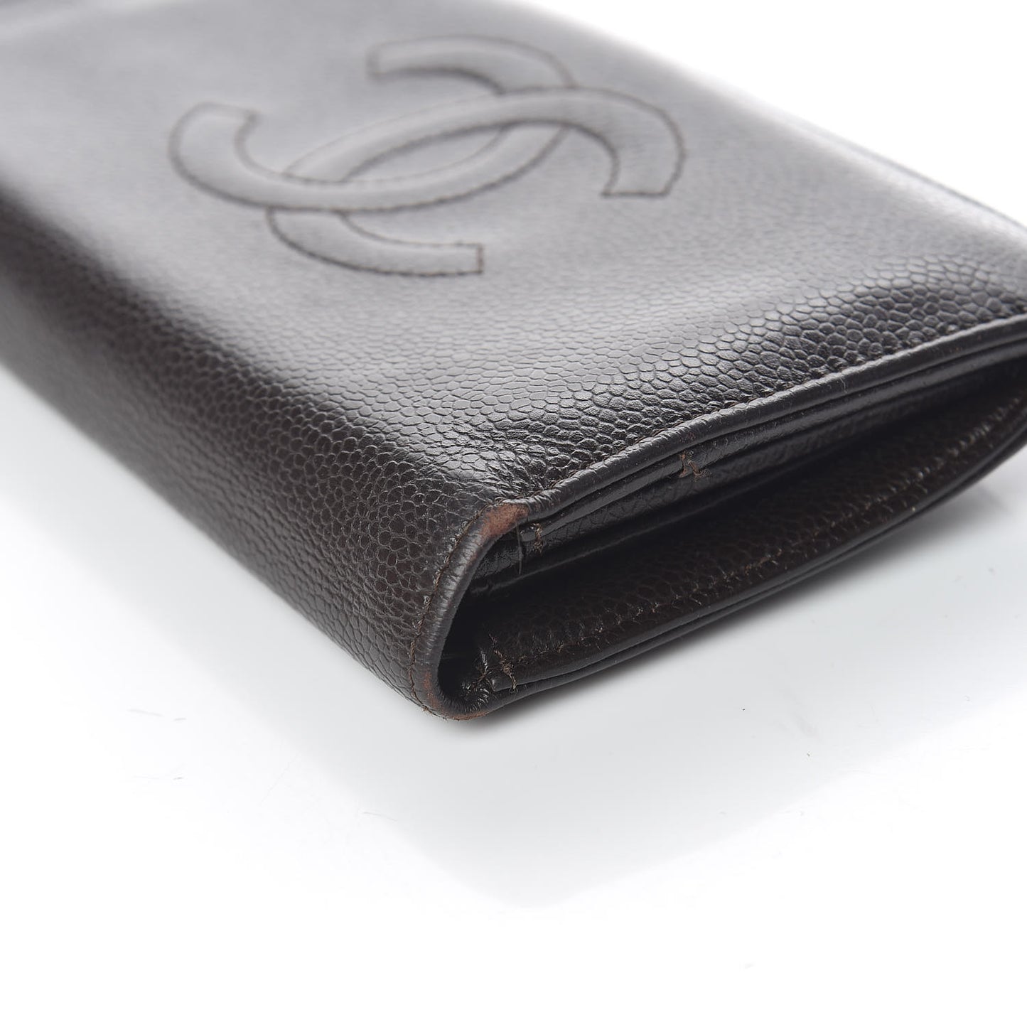 Caviar Timeless CC Yen Wallet Dark Brown