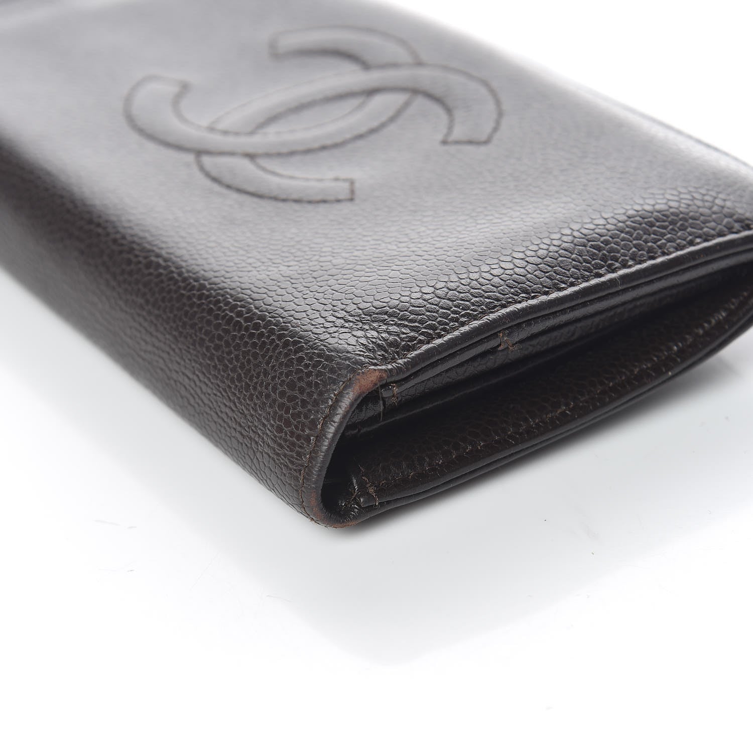 Chanel Caviar Timeless CC Yen Wallet Dark Brown 11 of 11