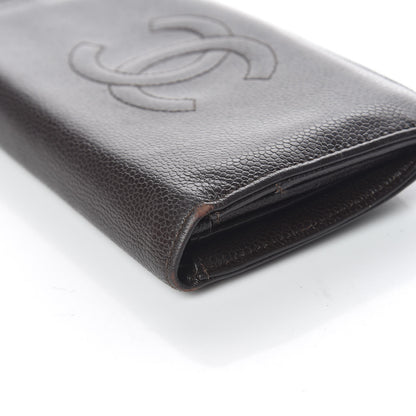 Chanel Caviar Timeless CC Yen Wallet Dark Brown 11 of 11