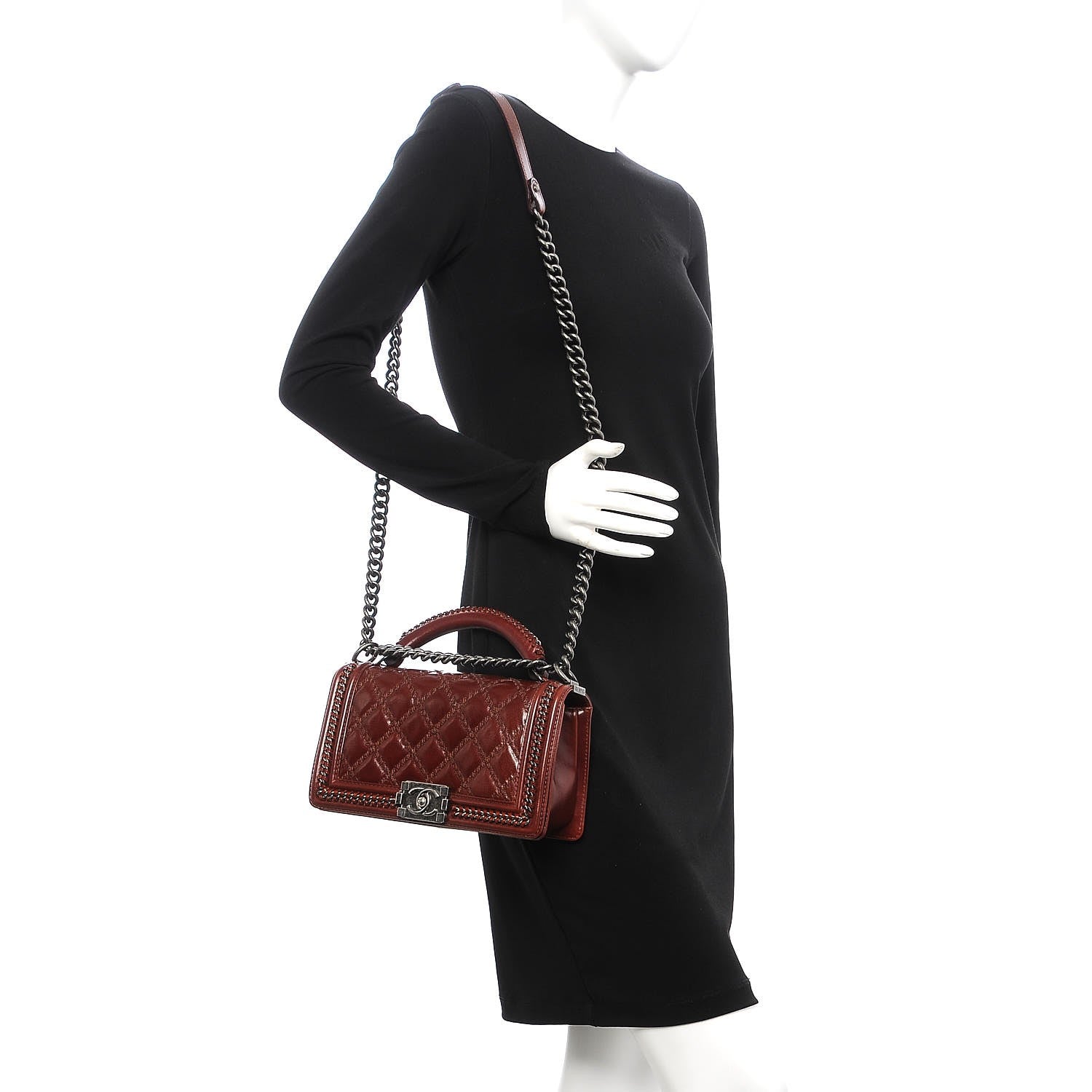 Chanel Goatskin Quilted Medium Boy Handle Flap Brown 2 of 8