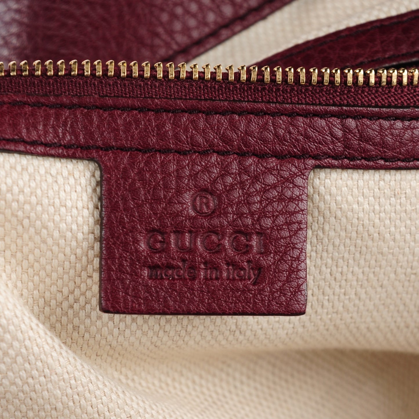 Pebbled Calfskin Medium Soho Shoulder Bag Bordeaux