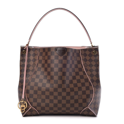 Louis Vuitton Damier Ebene Caissa Hobo Rose Ballerine 1 of 12
