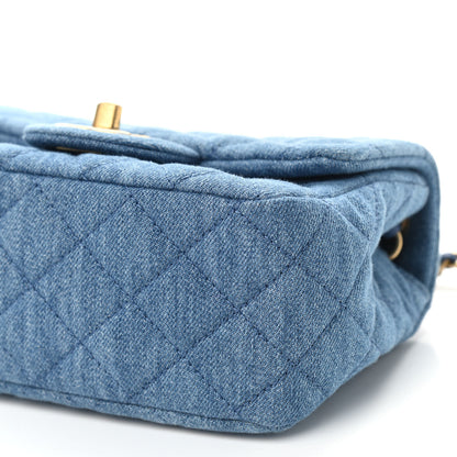 Chanel Denim Quilted Mini Pearl Crush Flap Blue 9 of 9
