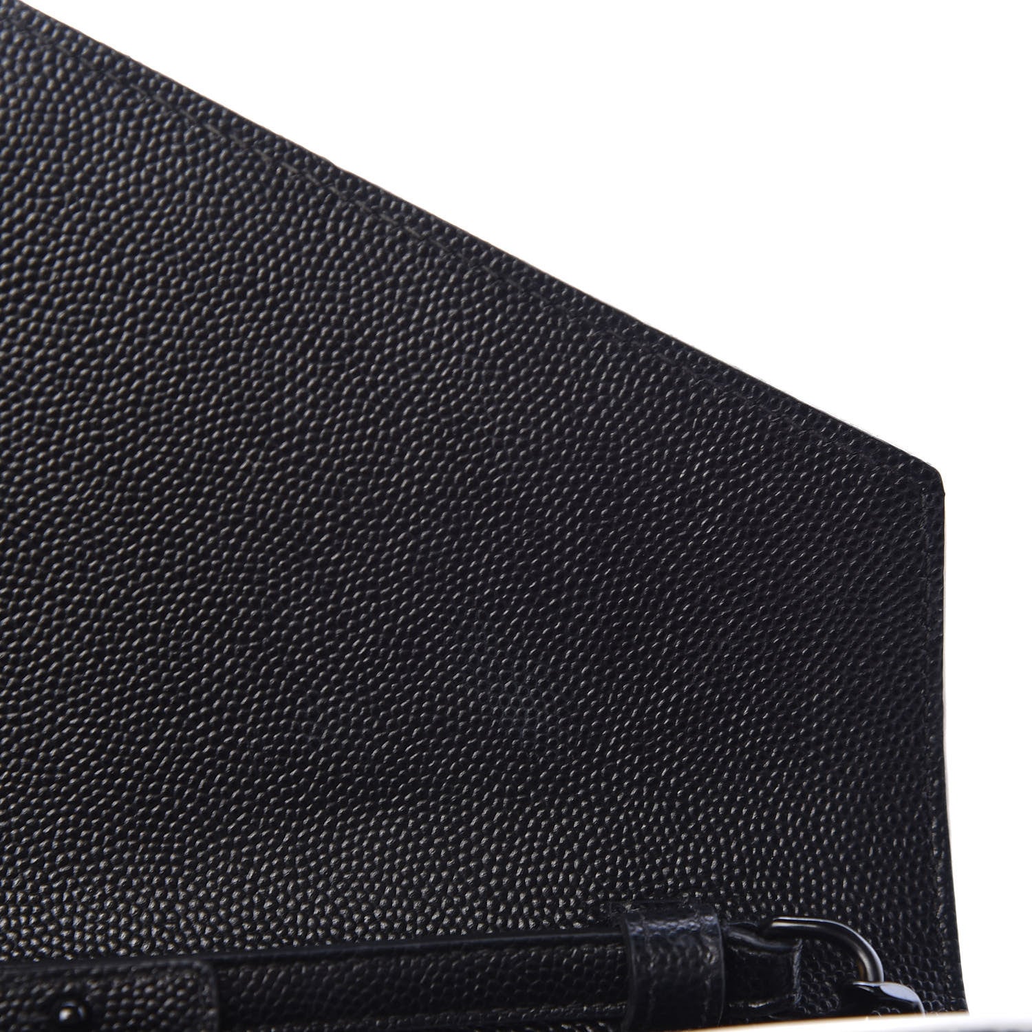 Saint Laurent Grain De Poudre Matelasse Chevron Monogram Chain Wallet Black White 14 of 16