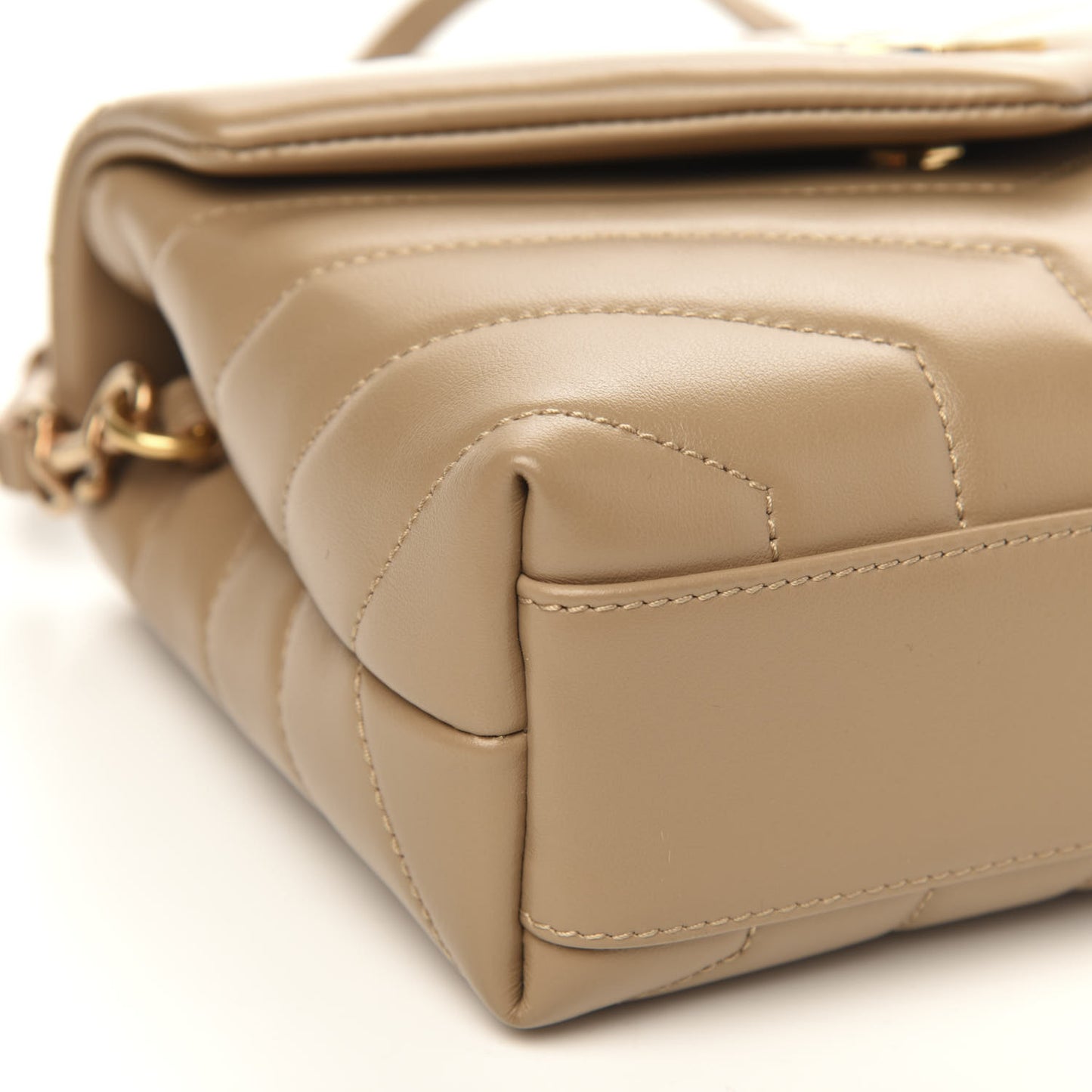 Calfskin Y Quilted Monogram Toy Loulou Crossbody Bag Dark Beige