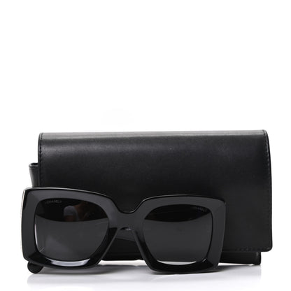 Chanel Acetate Rectangle Sunglasses 5435 Black 8 of 8