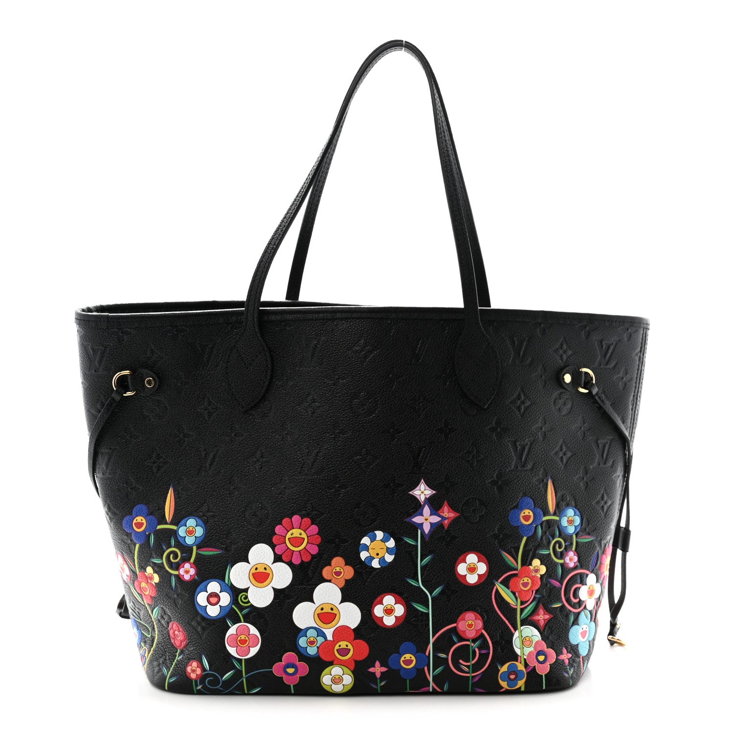 Louis Vuitton LV X TM Empreinte Flowers Neverfull MM Black 1 of 9