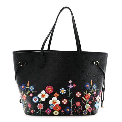 Louis Vuitton LV X TM Empreinte Flowers Neverfull MM Black 1 of 9