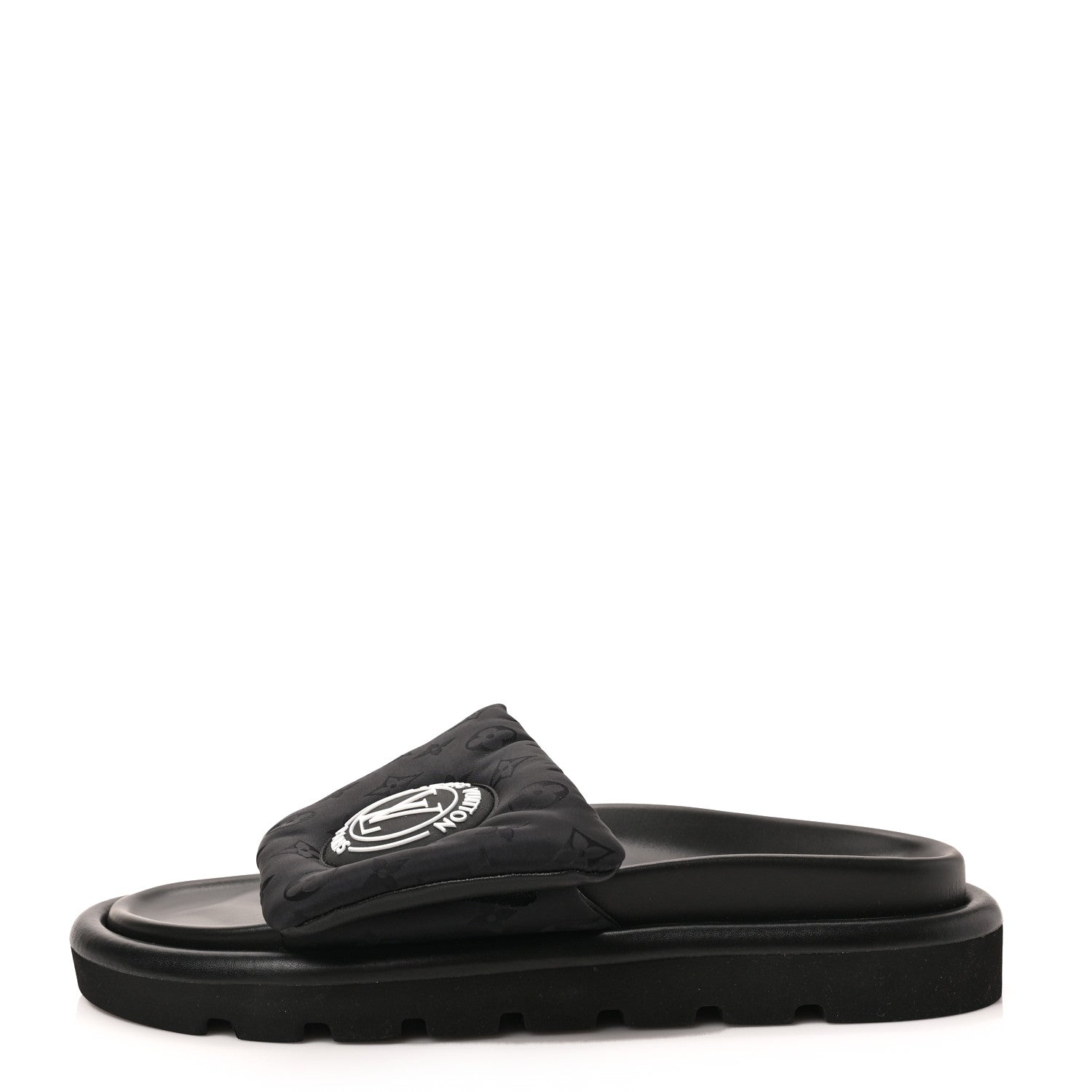 Louis Vuitton Nylon Monogram Womens Pool Pillow Comfort Mules 39 Black 1 of 16