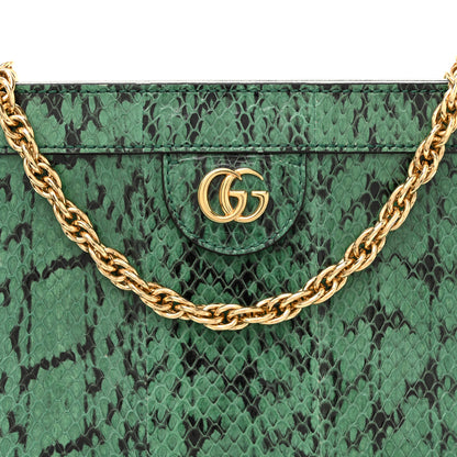 Gucci Snakeskin GG Small Ophidia Chain Shoulder Bag Green 8 of 10