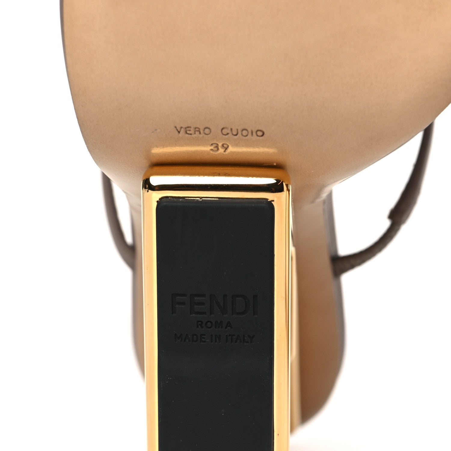 Fendi Vitello Fendi First 95mm Slide Sandals 39 Caribou 7 of 9