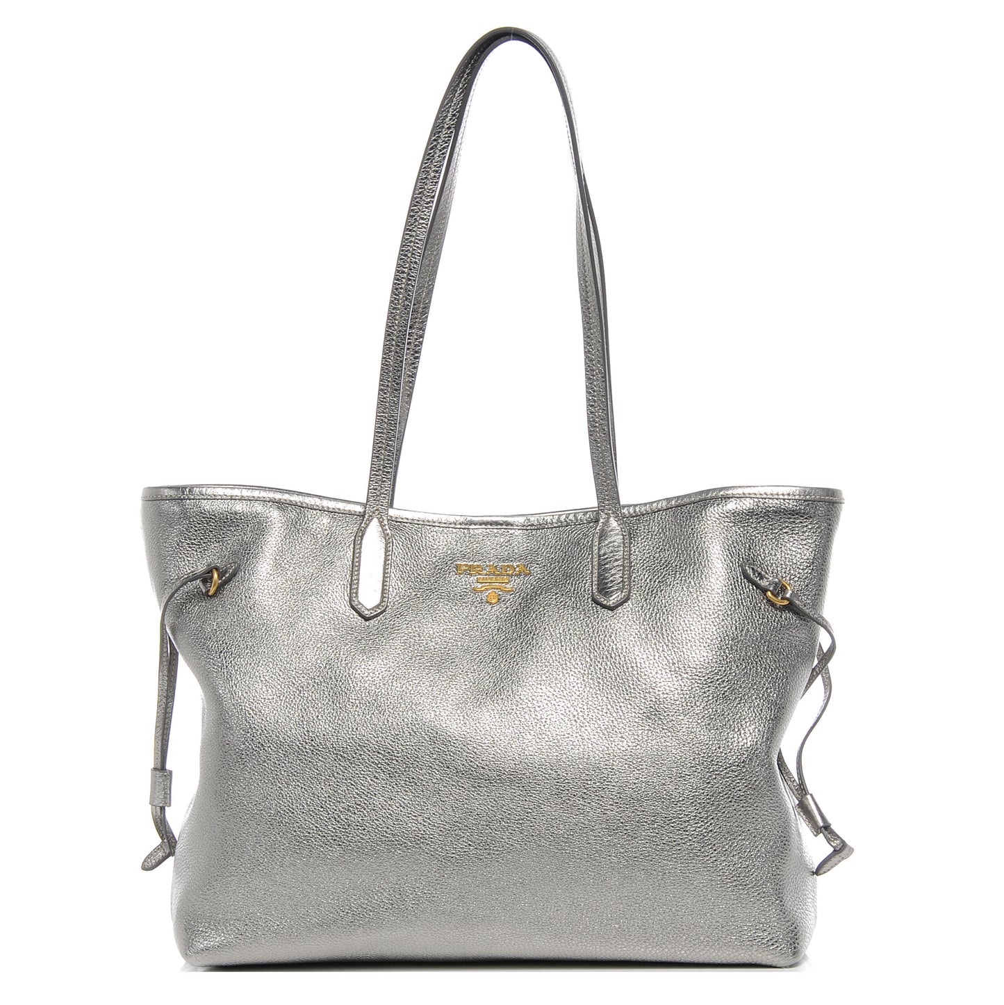 Vitello Daino Shopping Tote Acciaio