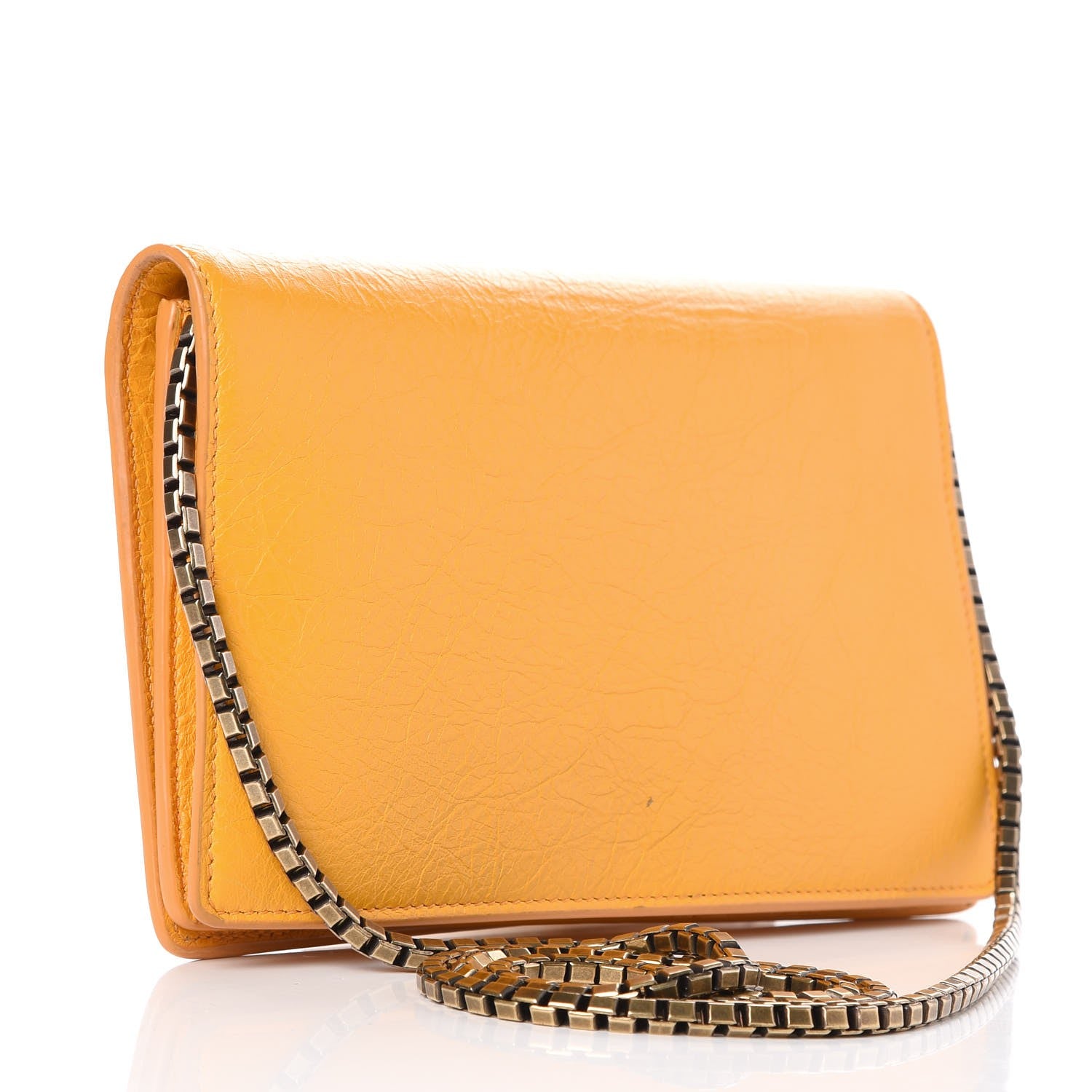 Balenciaga Agneau Giant Brass Wallet On Chain Jaune Miel 3 of 7