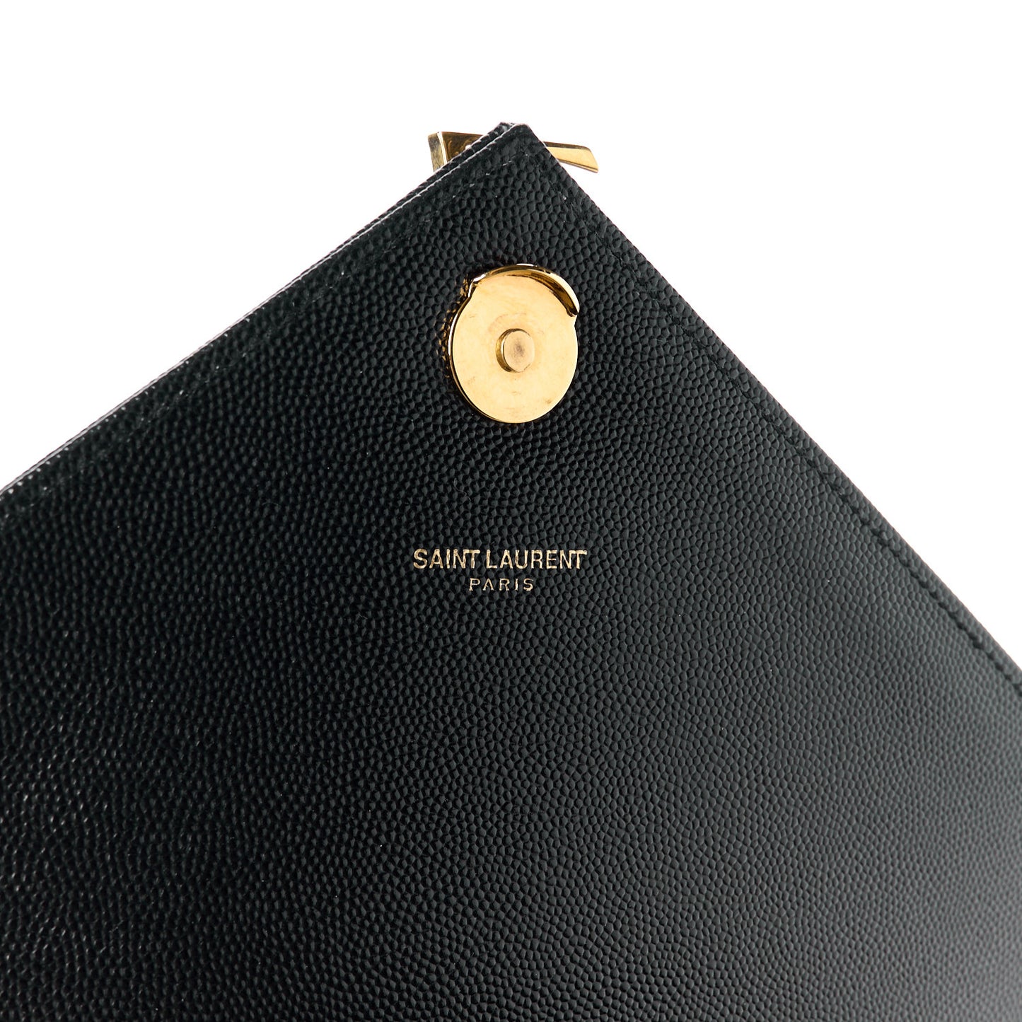 SAINT LAURENT Grain De Poudre Matelasse Chevron Large Monogram Satchel Black