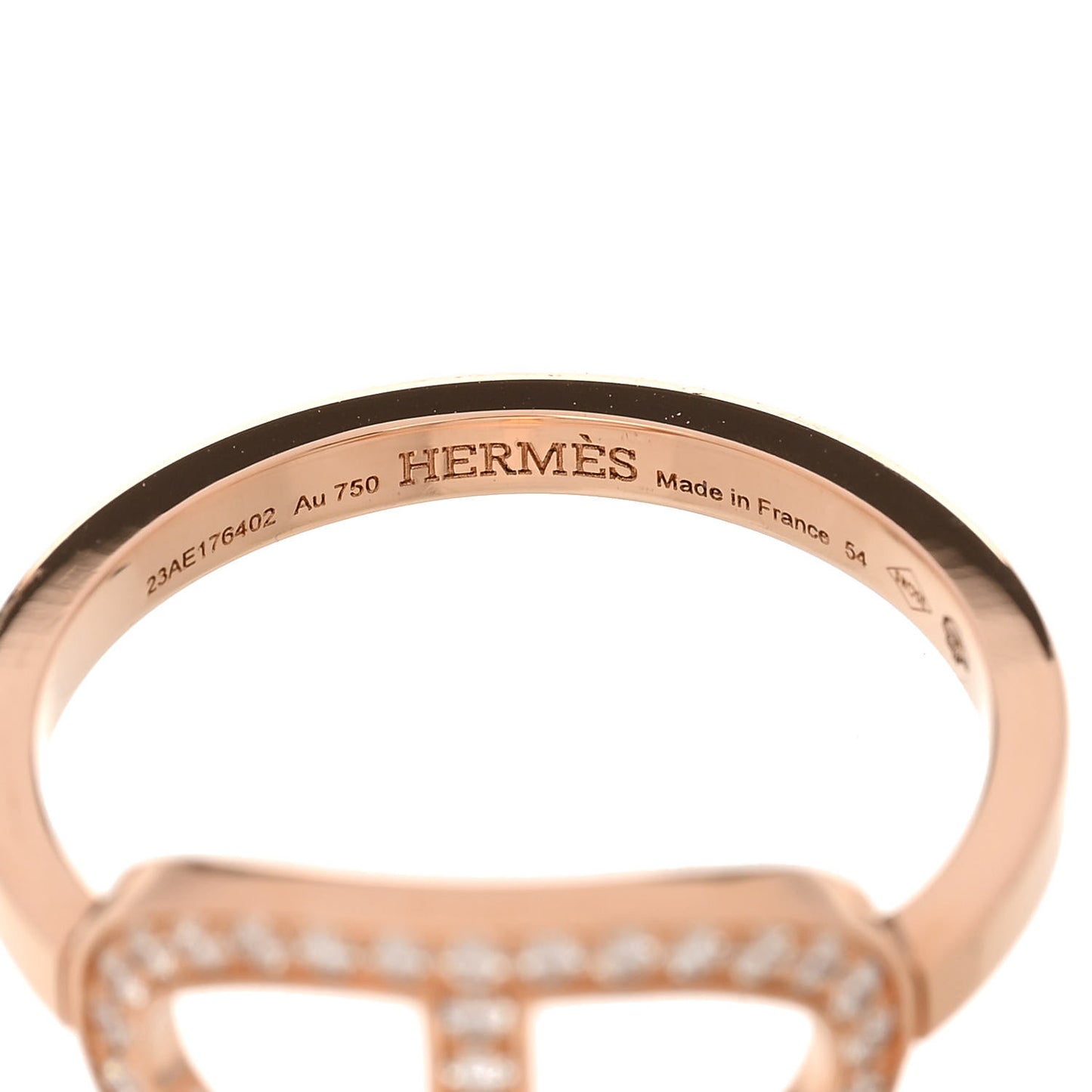 18K Rose Gold Diamond MM Chaine d'Ancre Contour Ring 54 6.75