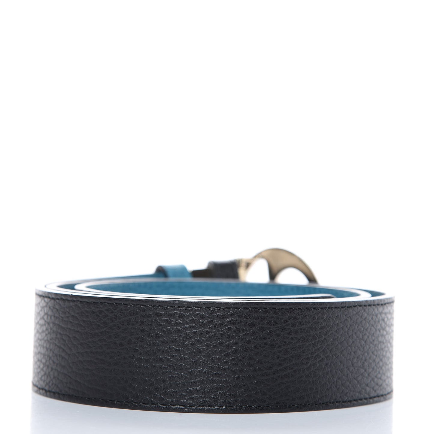 Dollar Calfskin 1973 Reversible Belt 100 40 Black Deep Cobalt