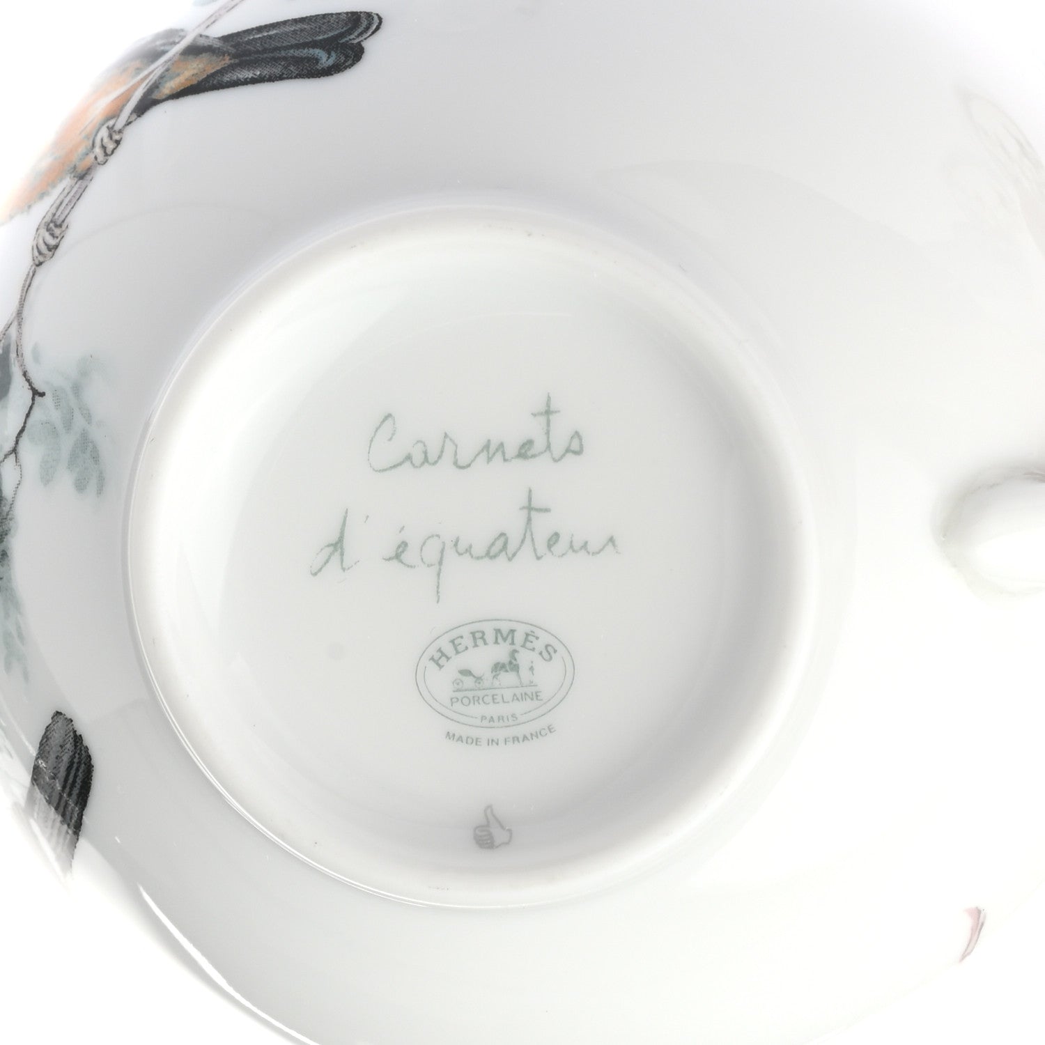 Hermes Porcelain Carnets d'Equateur Tea Cup and Saucer Set of 2 8 of 9