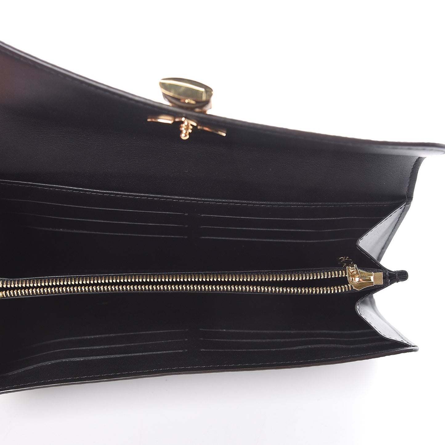 Monogram Flower Lock Long Wallet Black