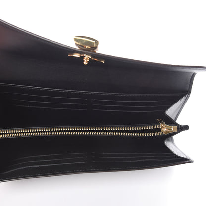 Louis Vuitton Monogram Flower Lock Long Wallet Black 5 of 6