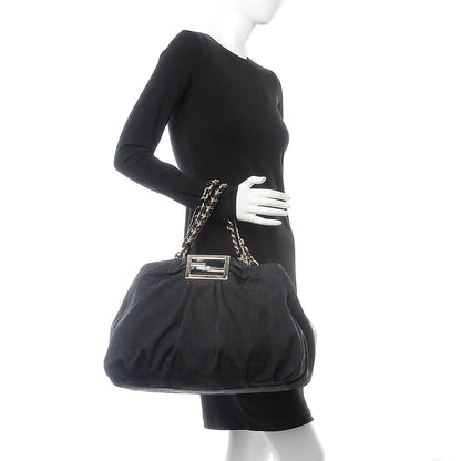 Fendi Zucca Enamel Mia Tote Black 2 of 8
