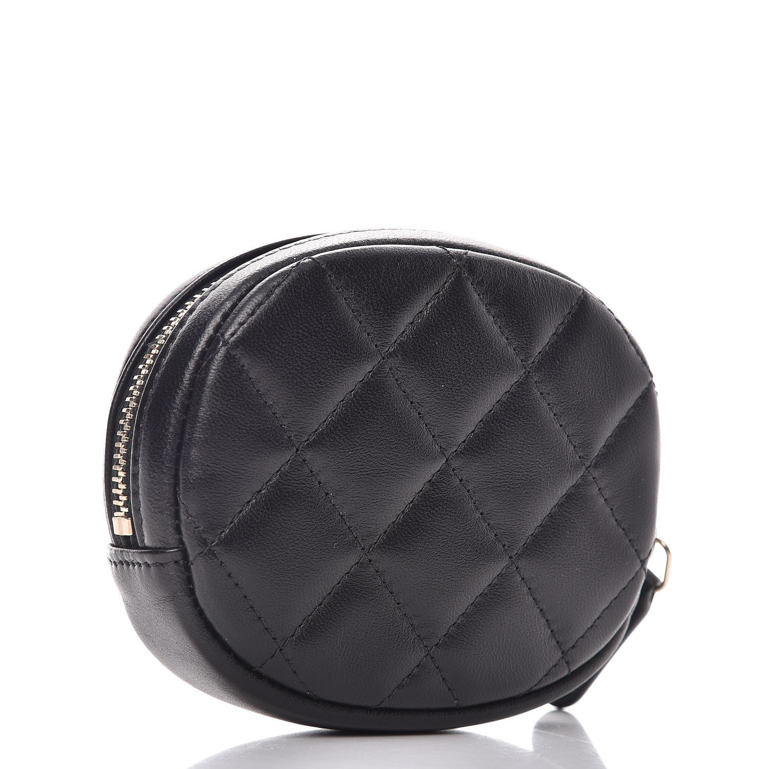 Chanel Lambskin Quilted Zip Around Classic Coin Purse Black 3 of 8