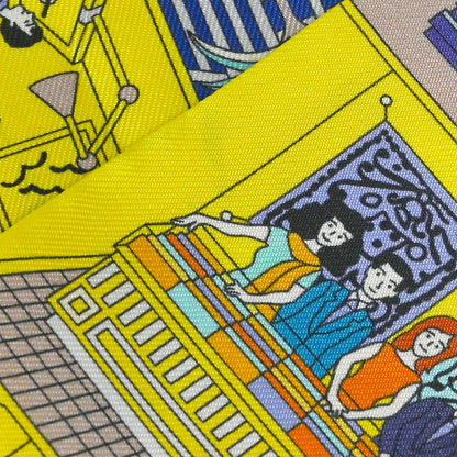 Hermes Silk La Maison des Carres Twilly Jaune Vif Bleu Roy Turquoise 4 of 4