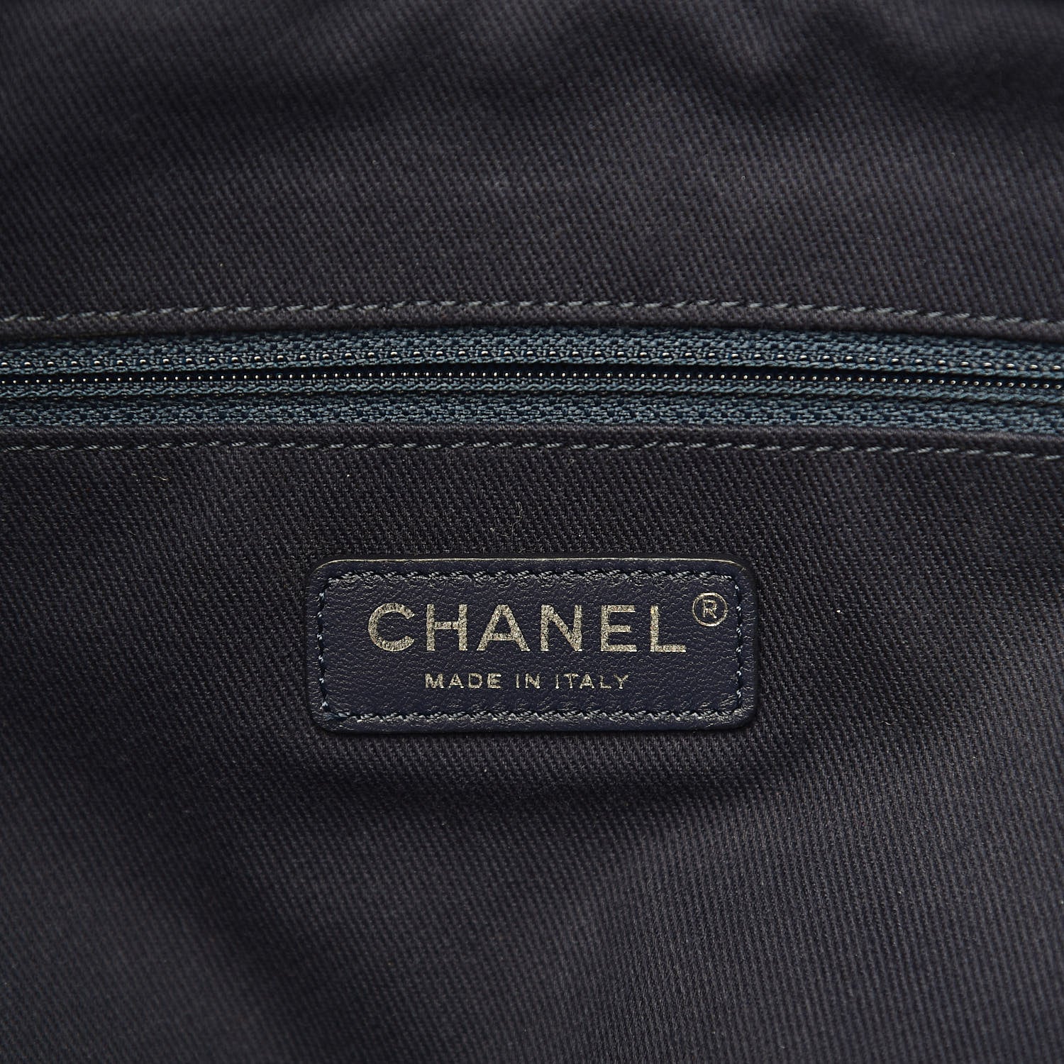 Chanel Canvas Large Shopping Tote Dark Blue 6 of 10