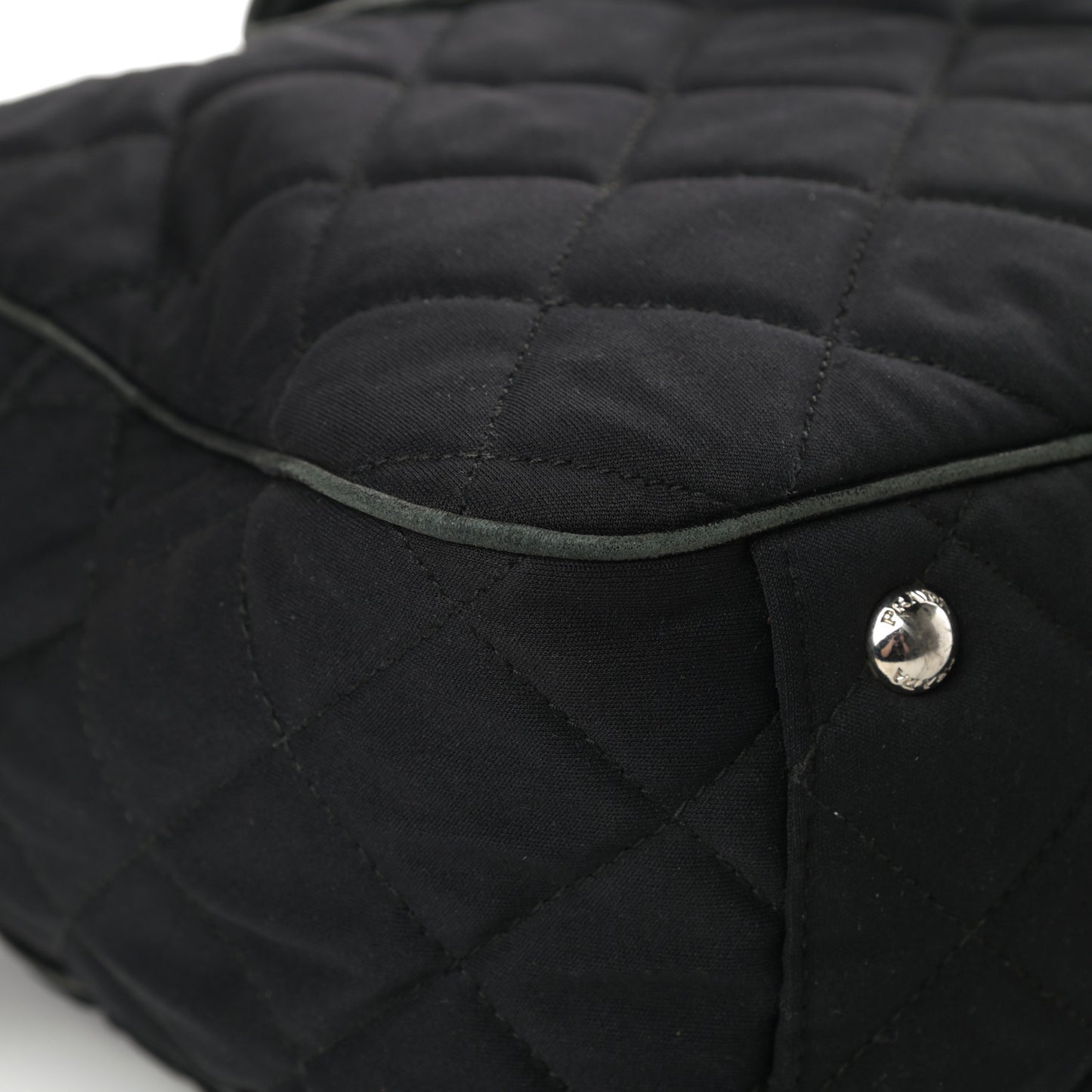 Nylon Tessuto Impuntu Quilted Bowler Black