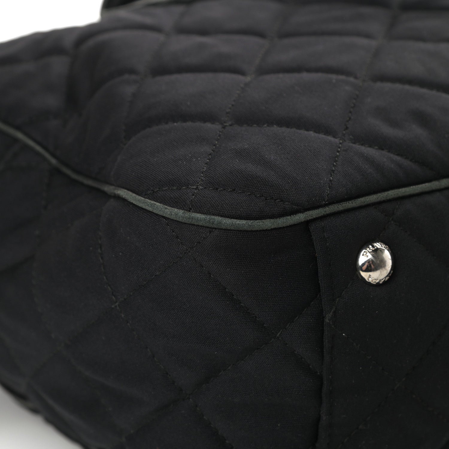 Prada Nylon Tessuto Impuntu Quilted Bowler Black 10 of 19