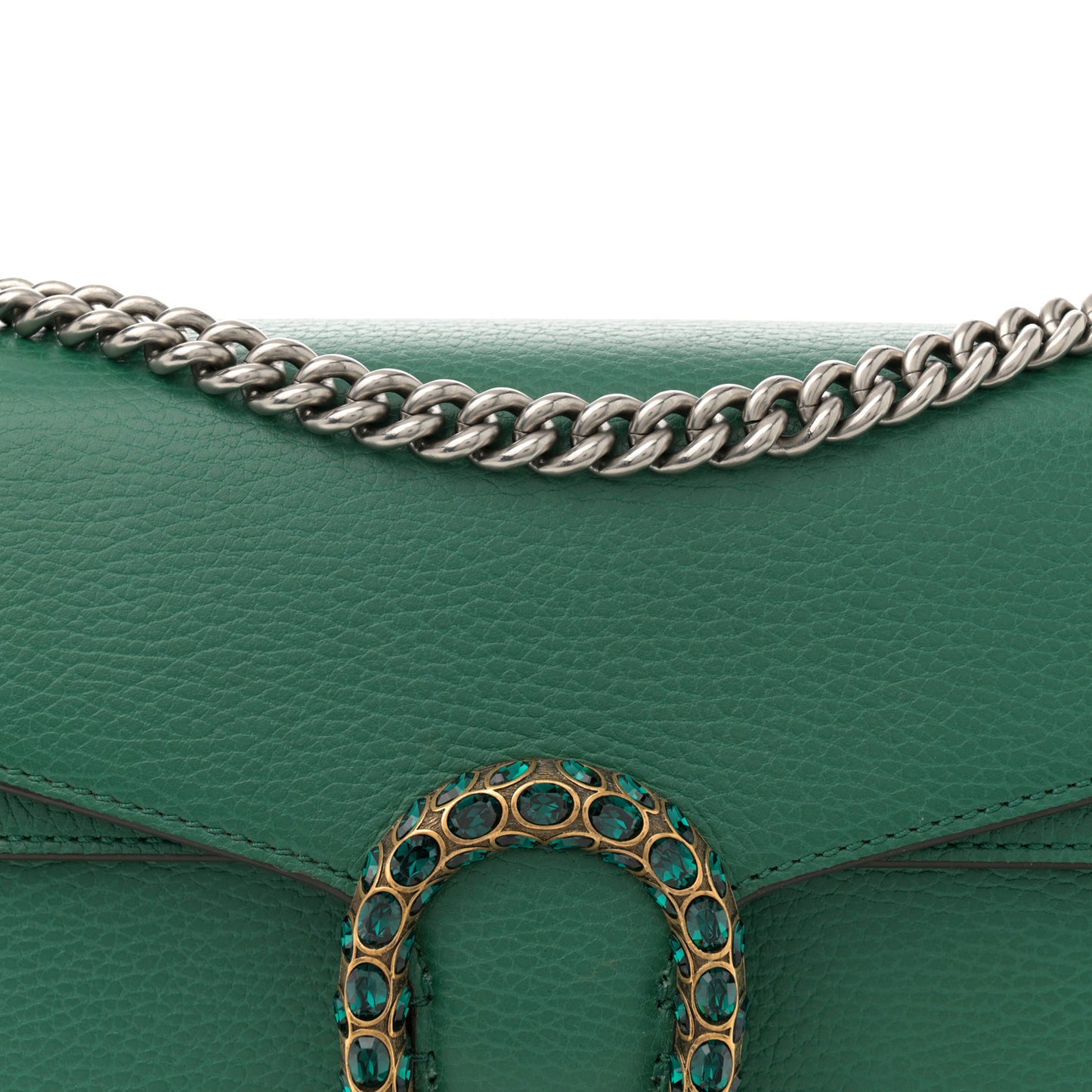 Pebbled Calfskin Small Dionysus Shoulder Bag Emerald