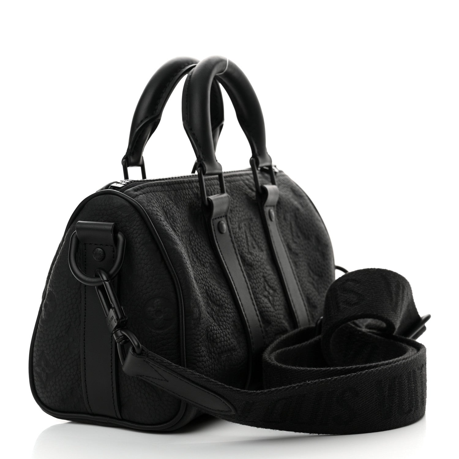 Louis Vuitton Monogram Taurillon Keepall Bandouliere 25 Black 3 of 10