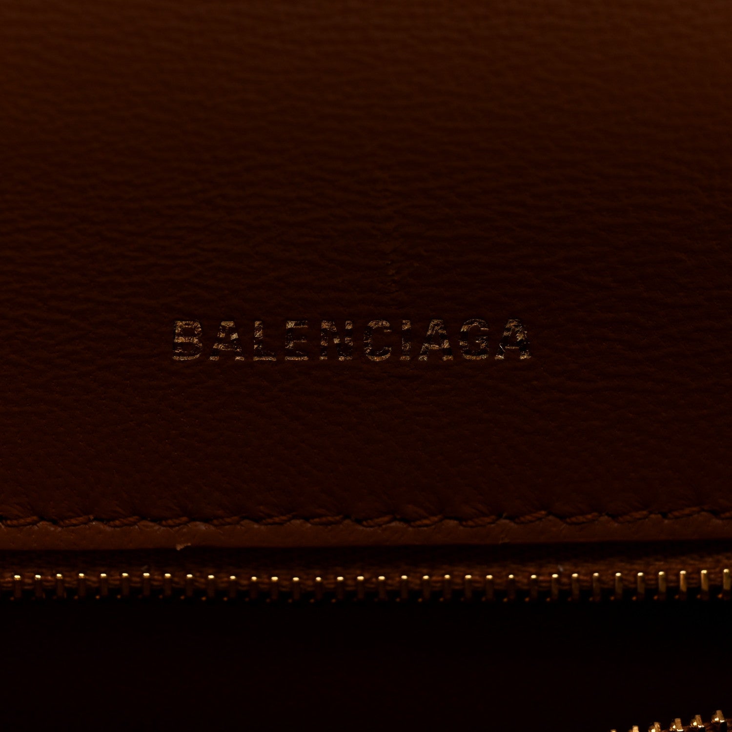 Balenciaga Shiny Box Calfskin Small Hourglass Top Handle Bag Camel 6 of 9