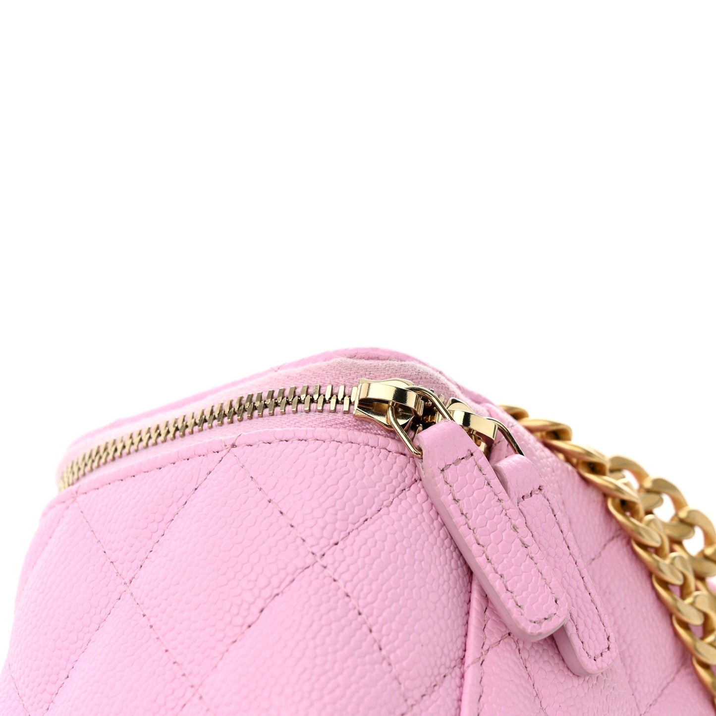 Caviar Quilted Sweetheart Vanity Case Pink
