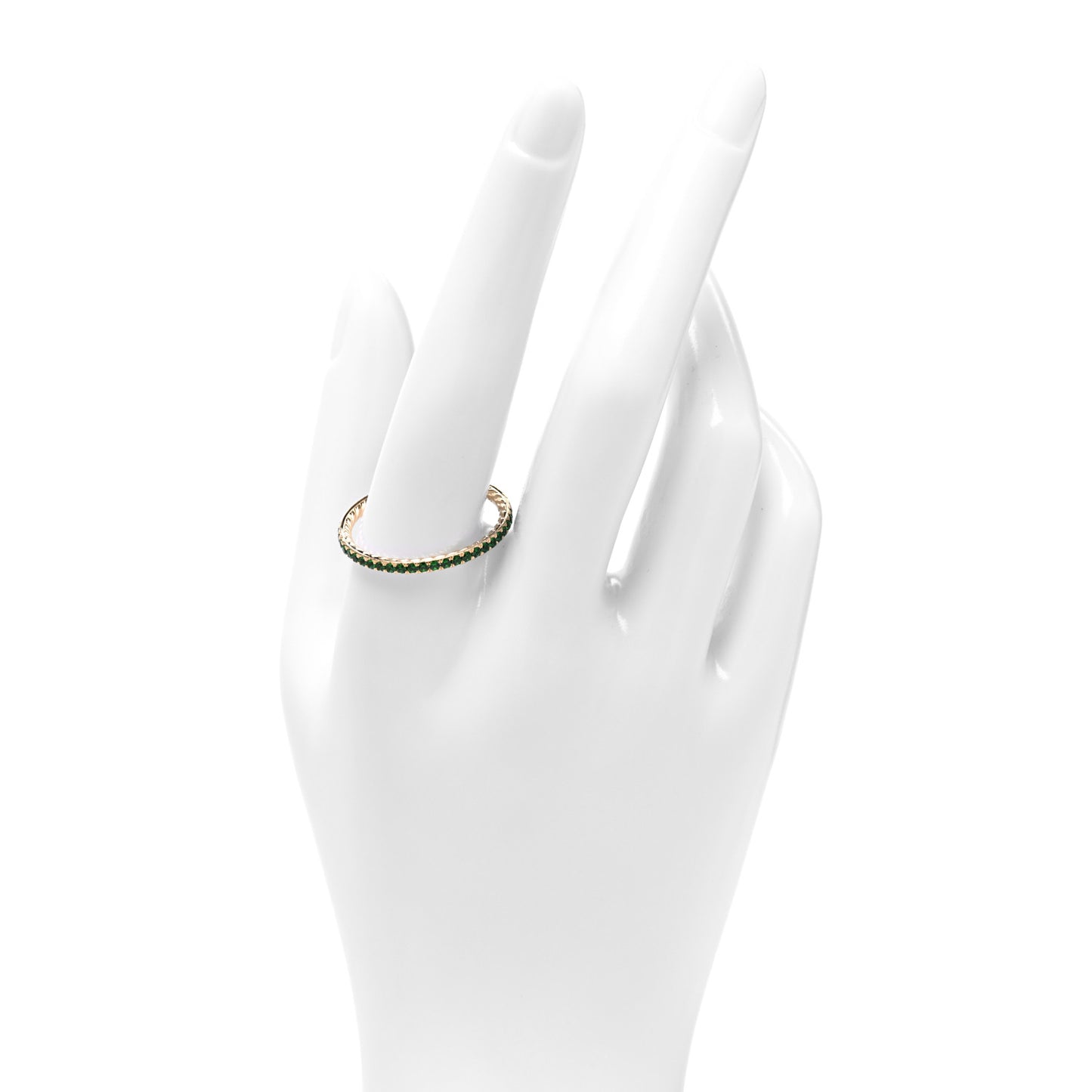 18K Yellow Gold Tsavorite 1.85mm Eden Eternity Band Ring 67 11.75