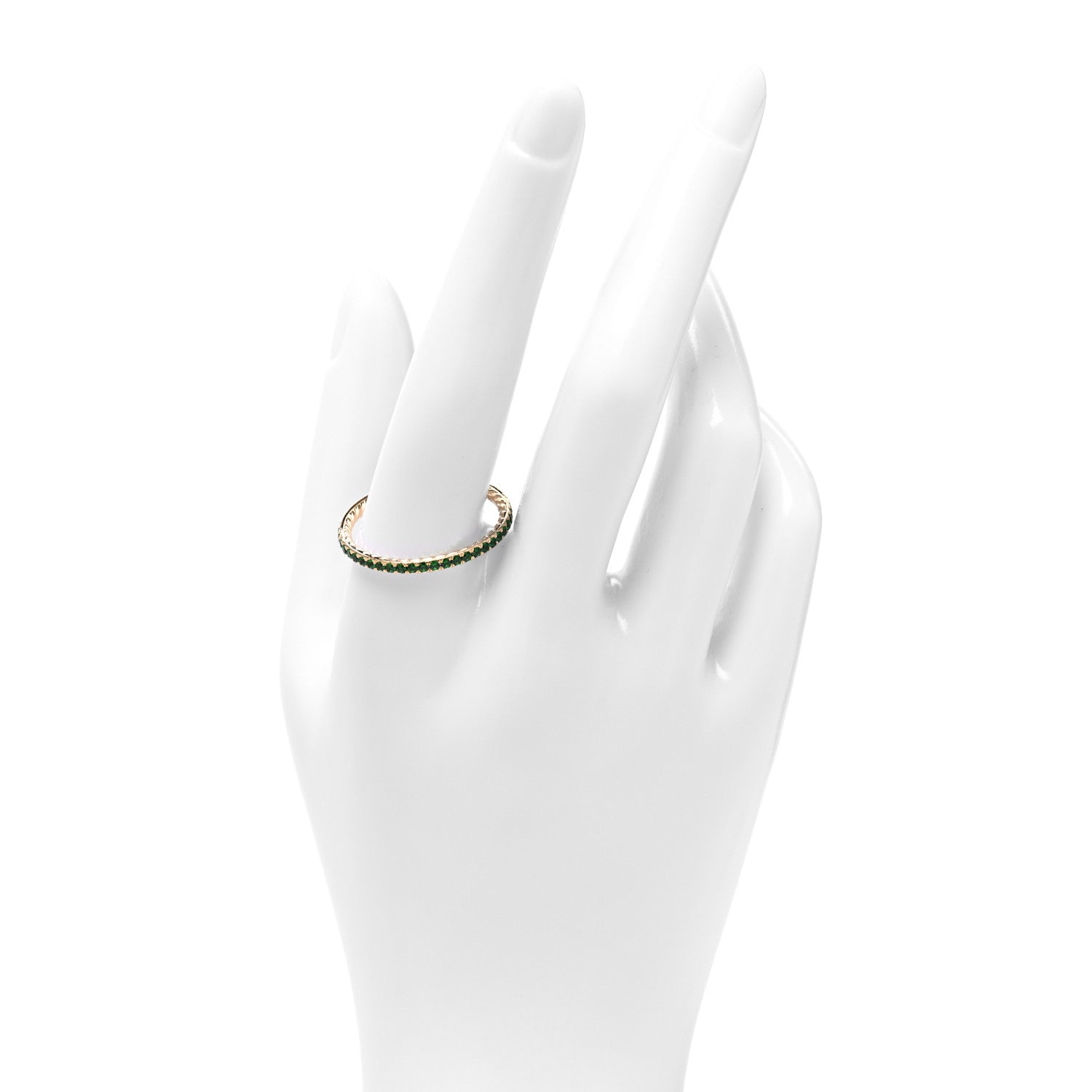 David Yurman 18K Yellow Gold Tsavorite 1.85mm Eden Eternity Band Ring 67 11.75 2 of 4