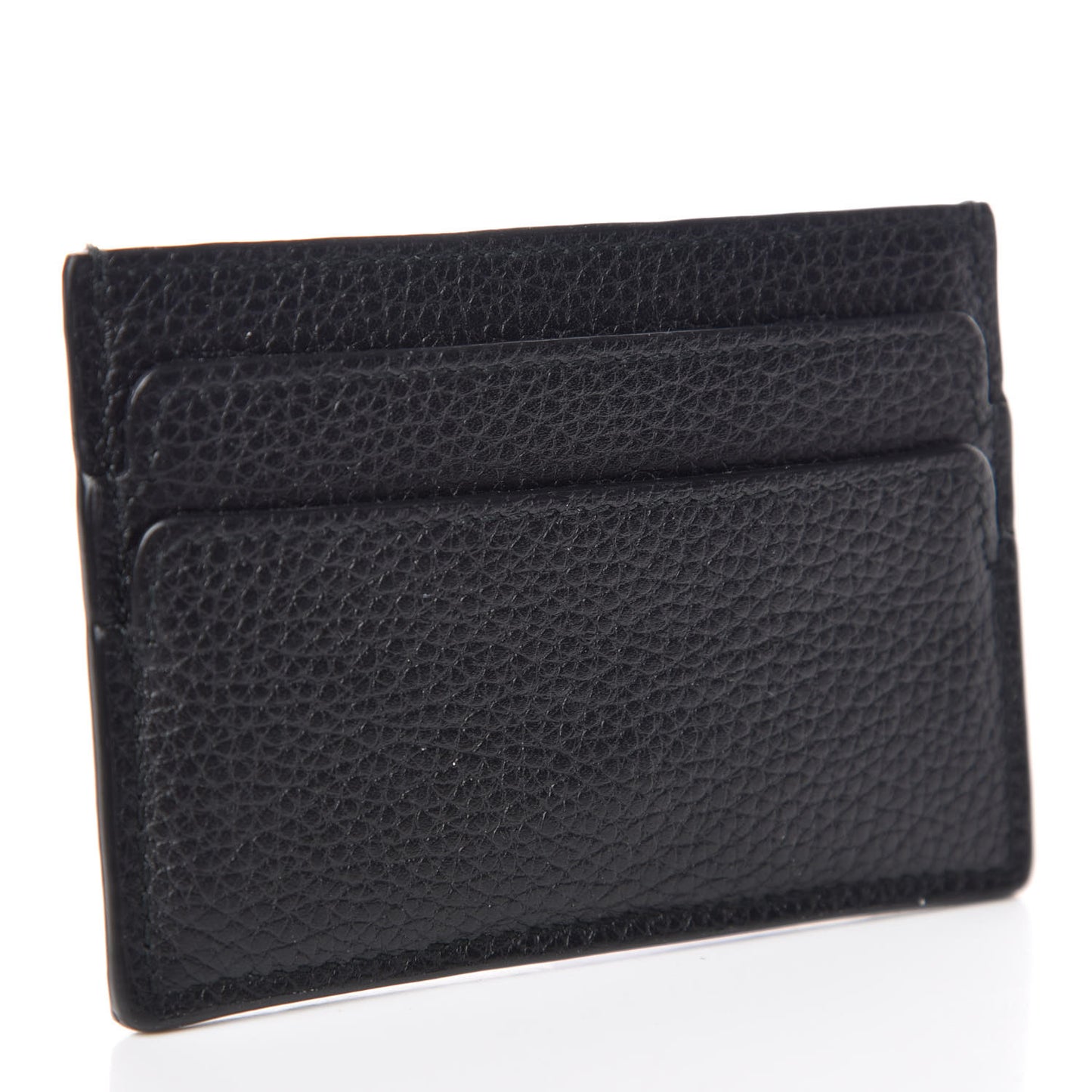 Calfskin Skull Card Holder Black