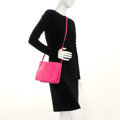 Celine Lambskin Large Trio Crossbody Bag Fuchsia 2 of 8