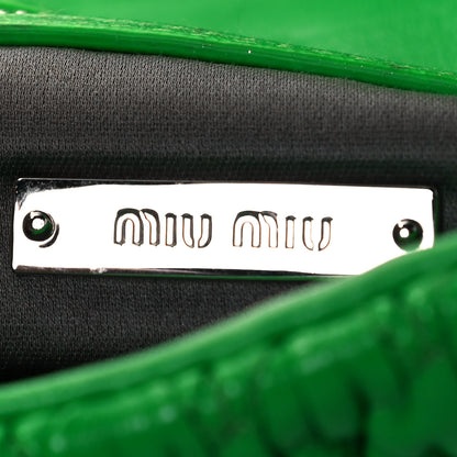 Miu Miu Nappa Matelasse Crystal Flap Clutch Green 5 of 8