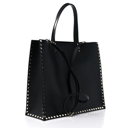 Valentino Garavani Calfskin Rockstud Vertical Tote Black 3 of 12
