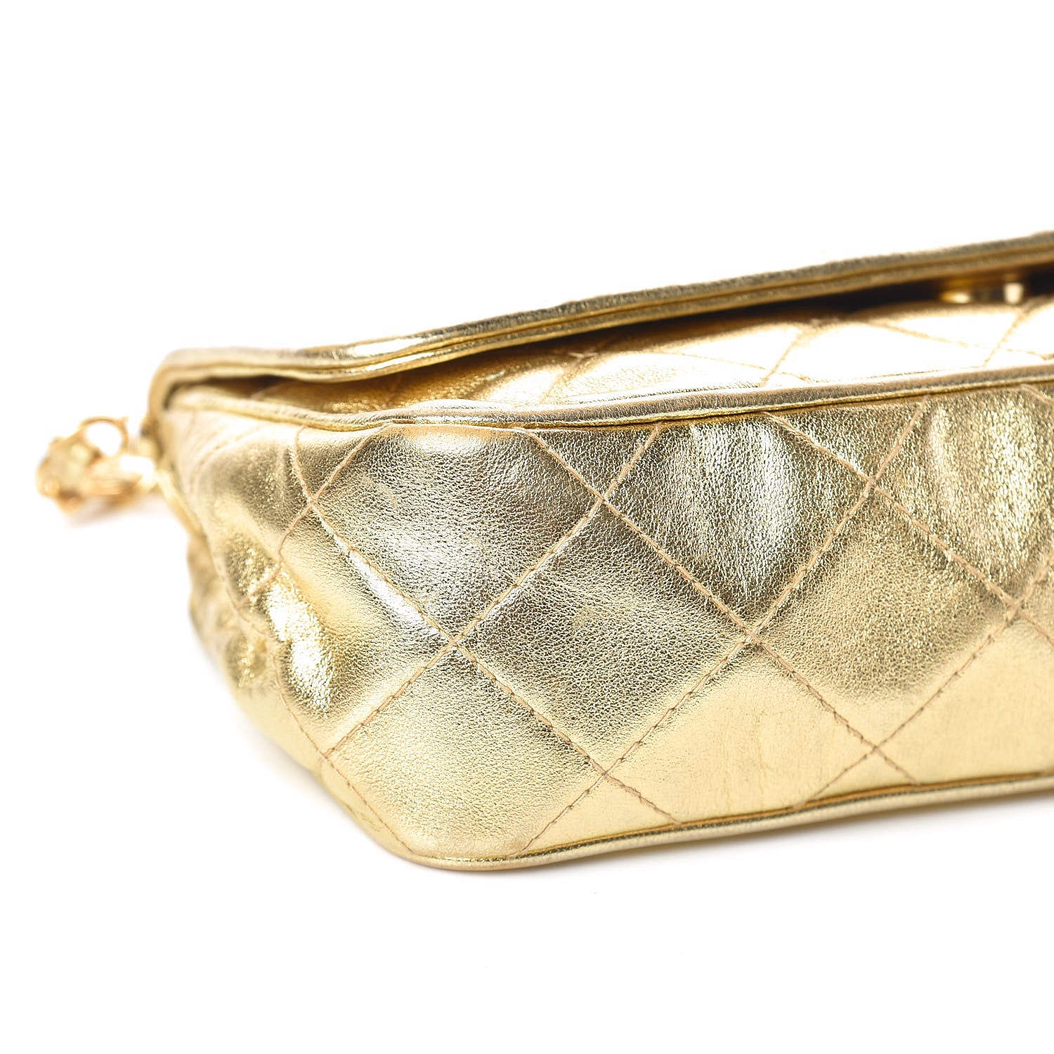 Chanel Lambskin Quilted Tassel Clutch Gold 12 of 15