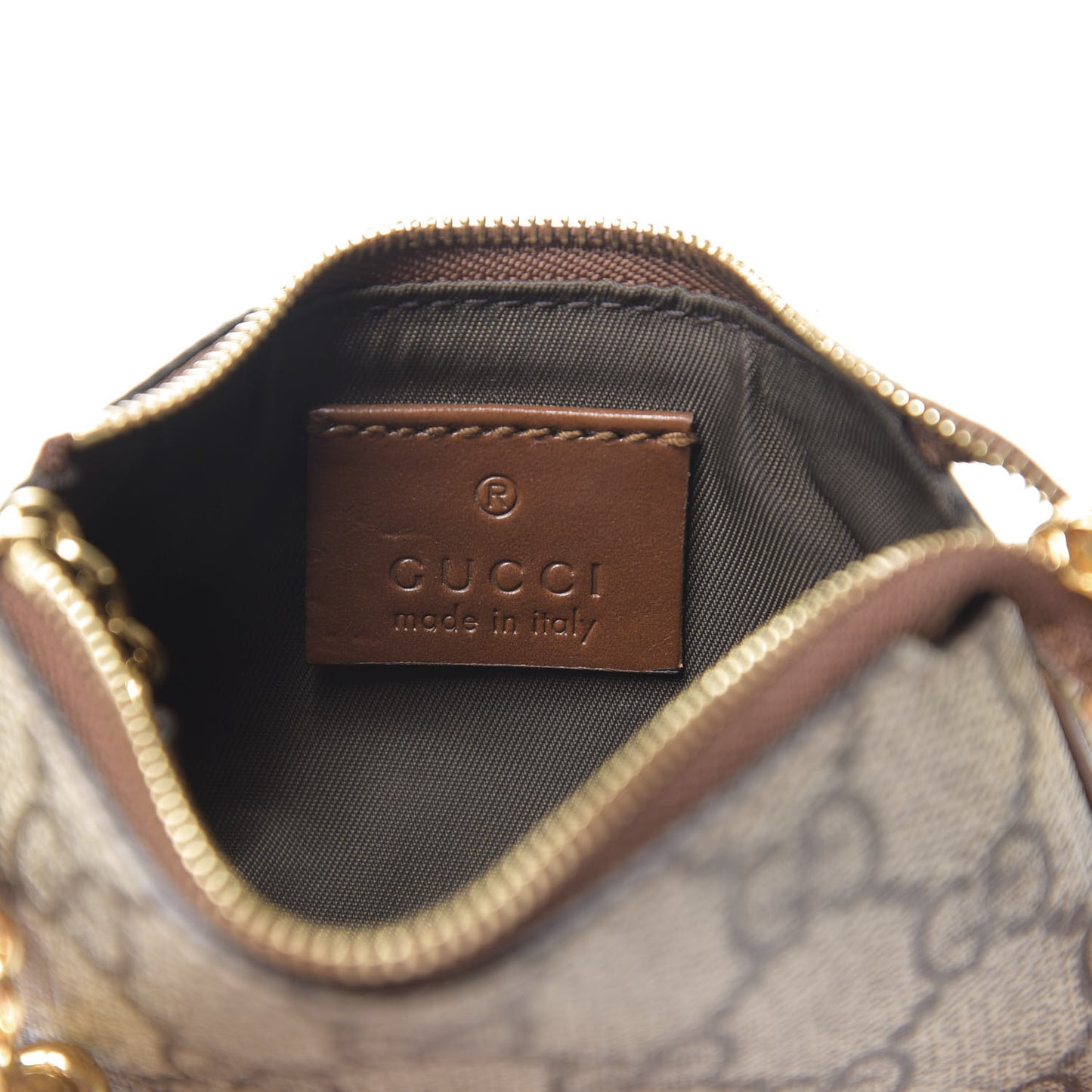 GG Supreme Monogram Key Case Brown