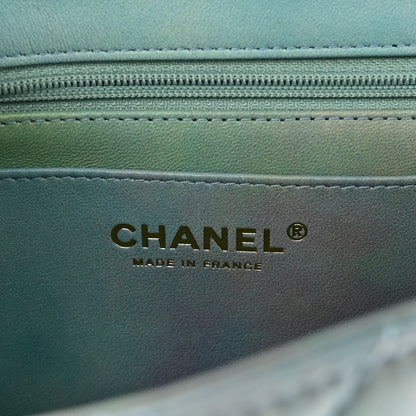 Chanel Lambskin Quilted Ombre Mini Top Handle Rectangular Flap Blue Green 6 of 11