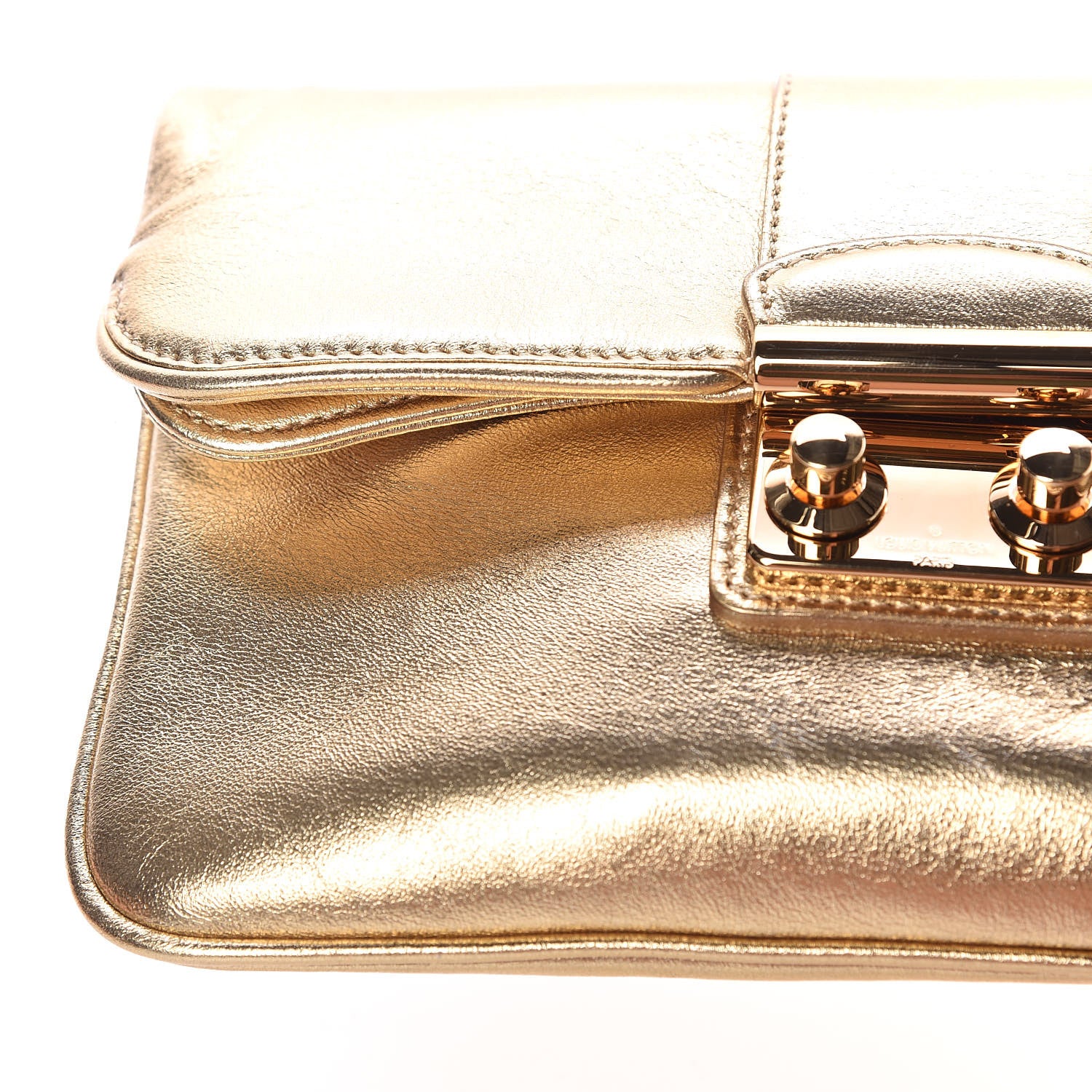 Louis Vuitton Metallic Lambskin SC Slim Clutch Gold 10 of 11