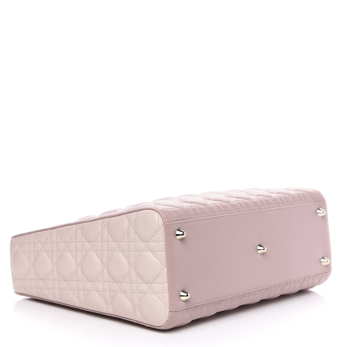 Lambskin Cannage Large Tri-Color Lady Dior Rose Pale