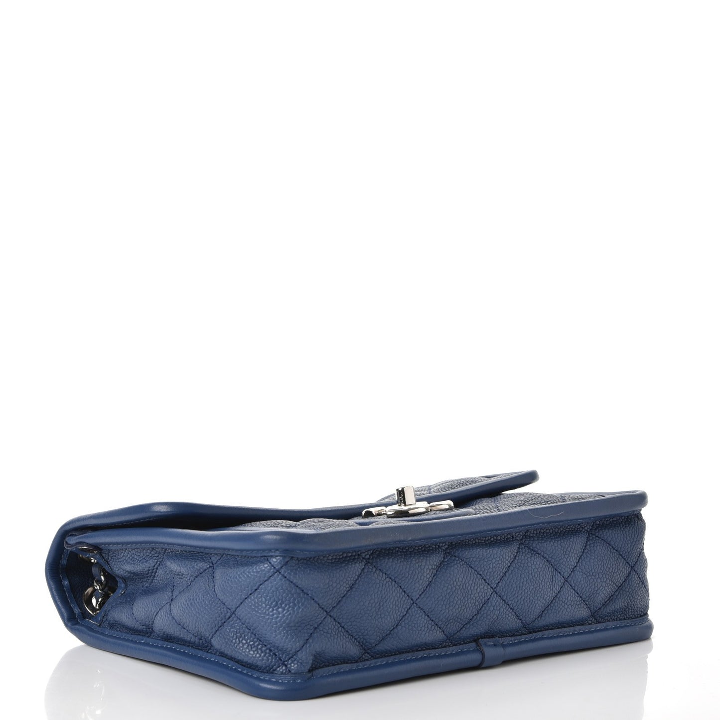 Caviar Quilted Mini French Riviera Flap Blue