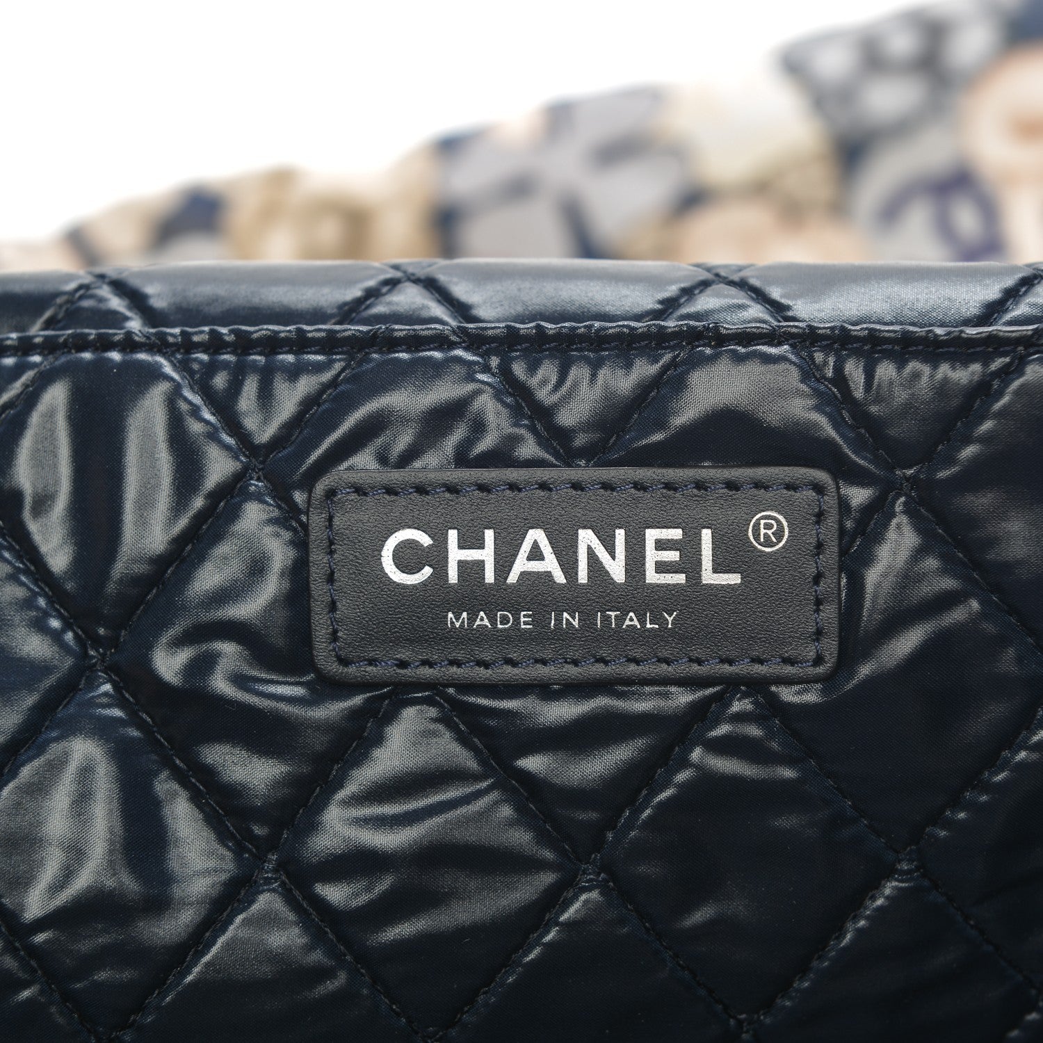 Chanel Nylon Cat Emoticon Tote Navy Gold 7 of 8