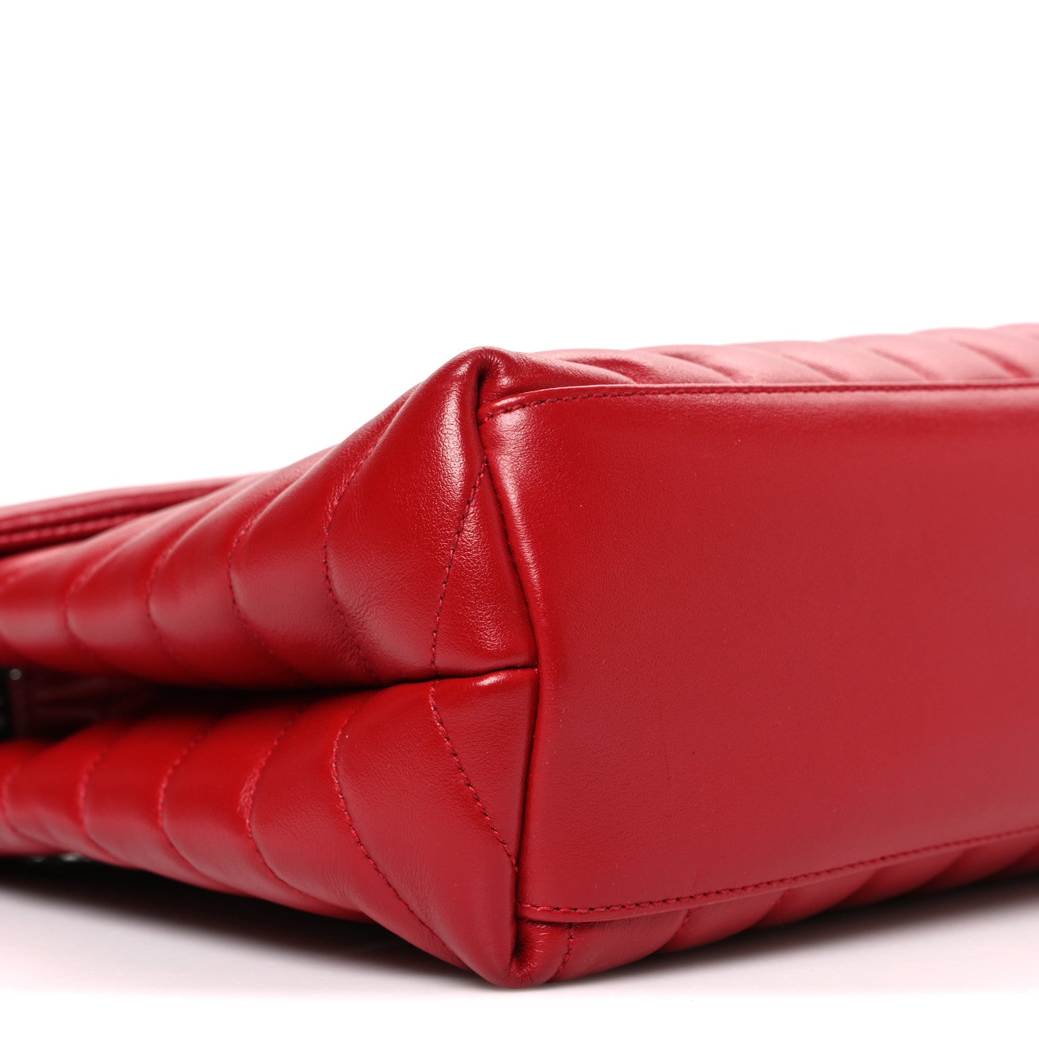 Saint Laurent Calfskin Y Quilted Monogram Medium Loulou Chain Satchel Rouge Eros 9 of 11