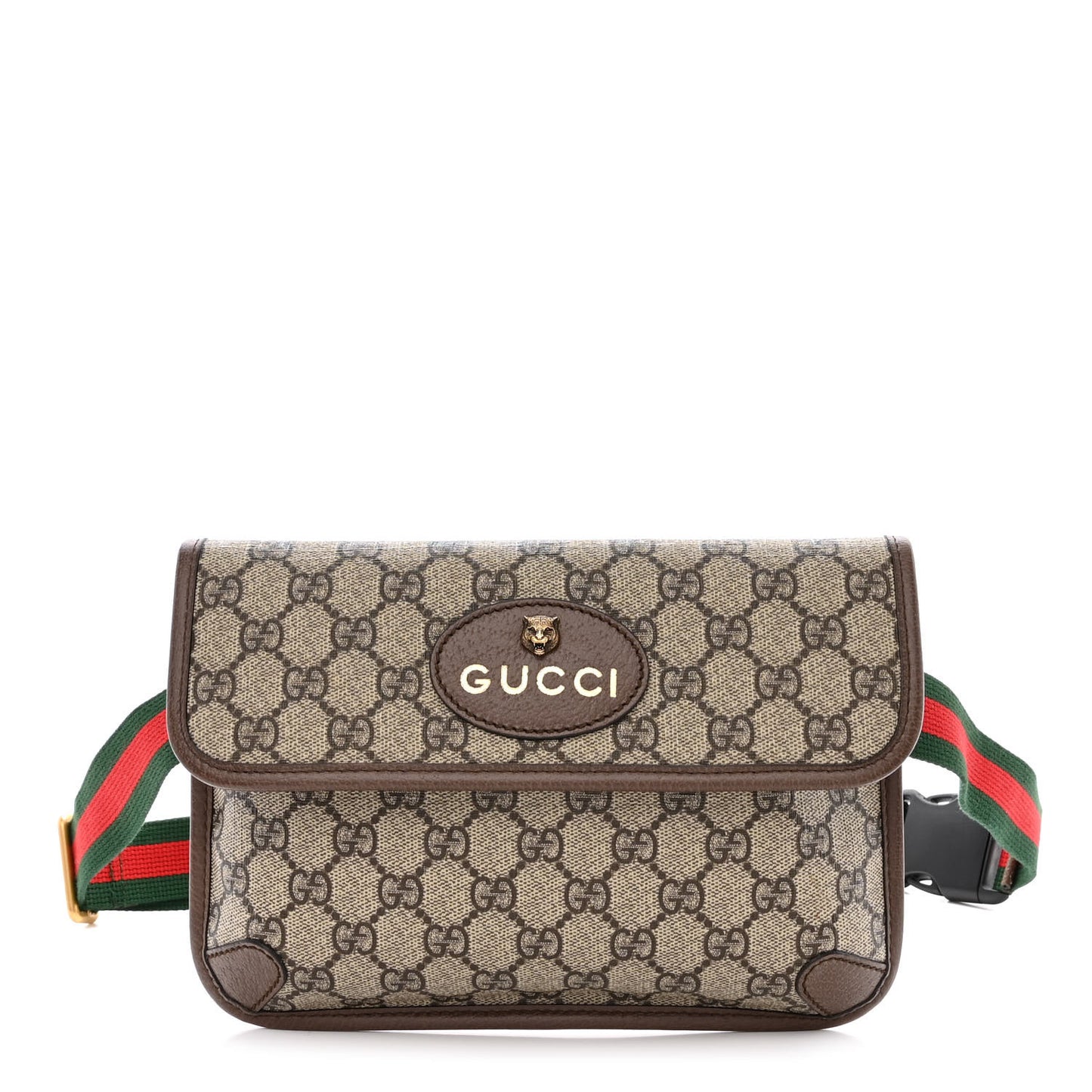 GG Supreme Monogram Neo Vintage Web Belt Bag Brown